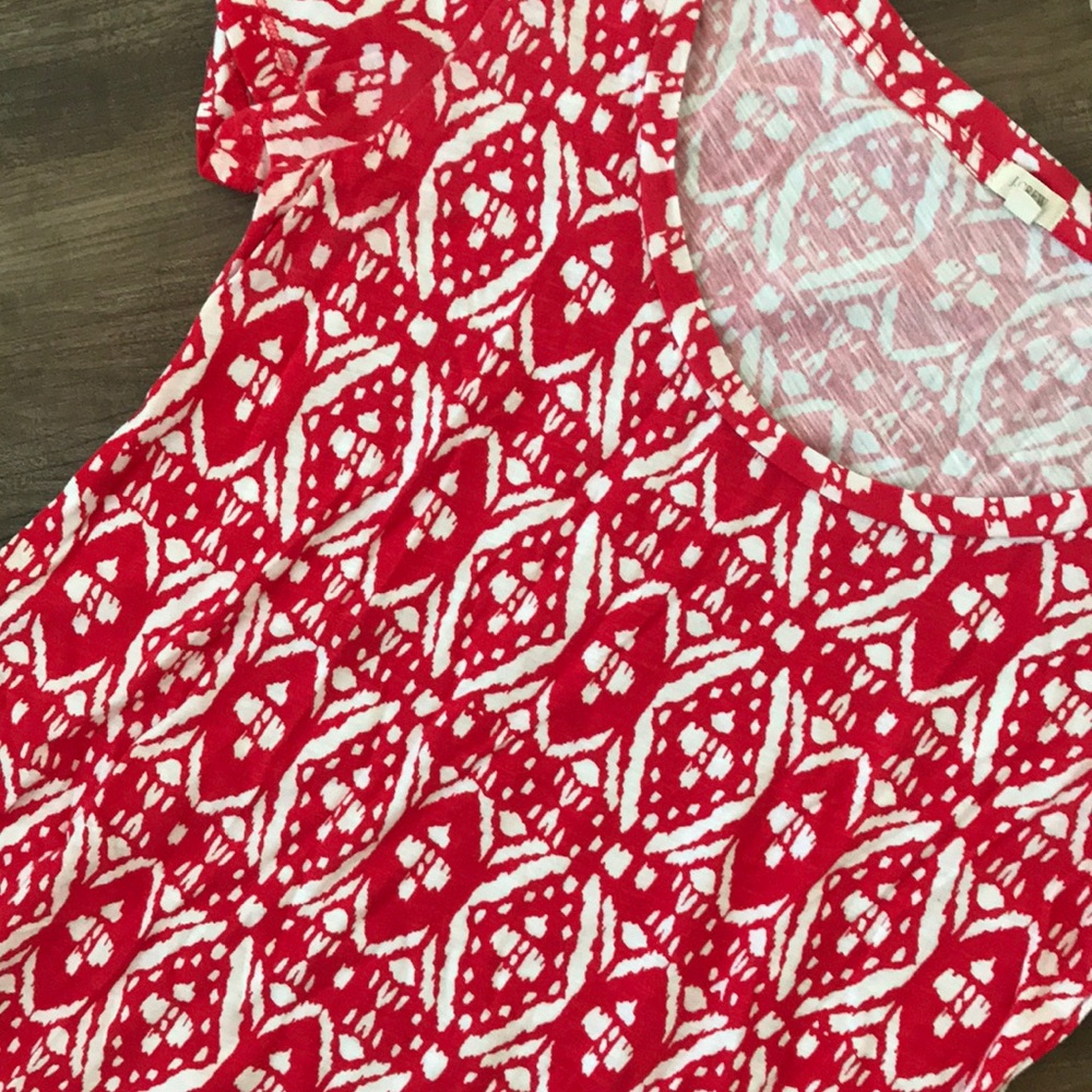 Red and white patterned T-shirt dress from J. Crew - Picture 2 of 4
